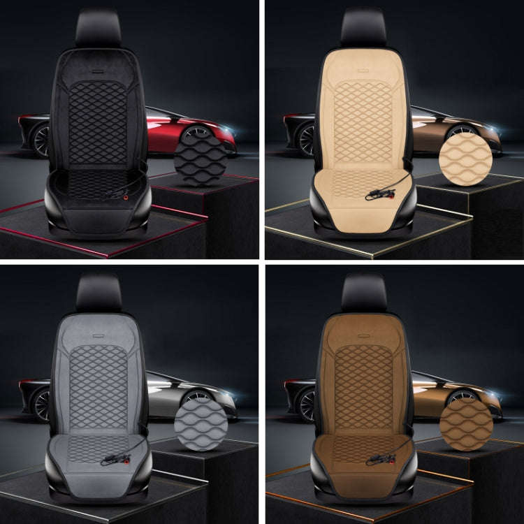 12V Car Winter Electric Heating Short Plush Seat Cushion, Color: Gray