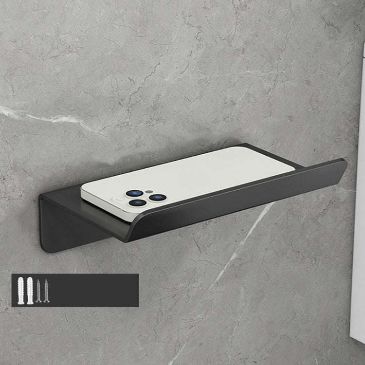 Stainless Steel Bathroom Roll Paper Holder No-Punch Cell Phone Storage Shelf, Style: Phone Rack (...