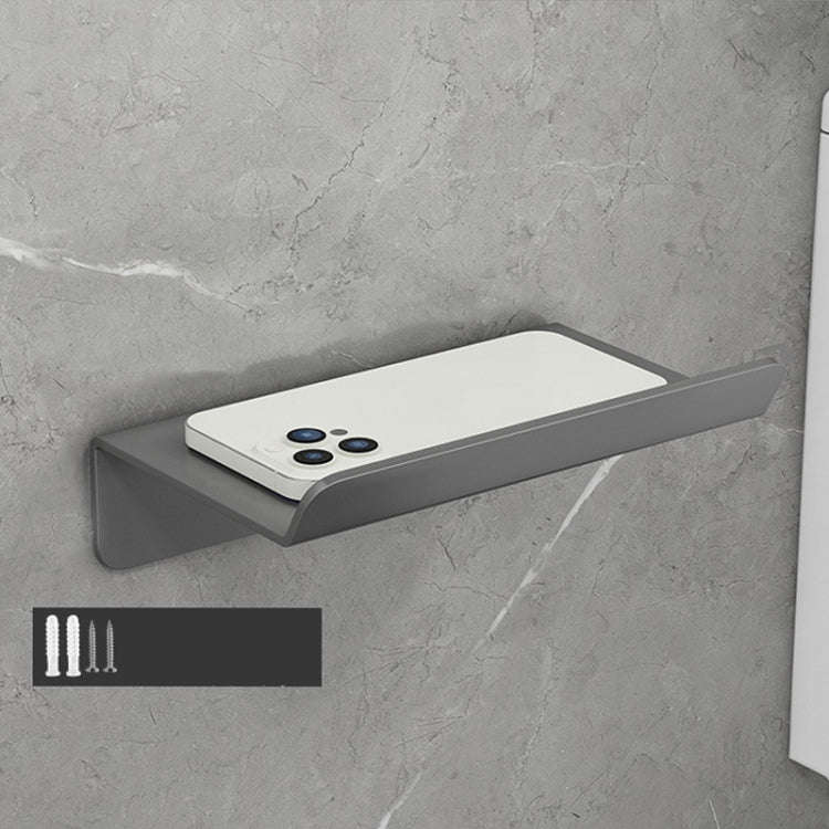 Stainless Steel Bathroom Roll Paper Holder No-Punch Cell Phone Storage Shelf, Style: Phone Rack (...