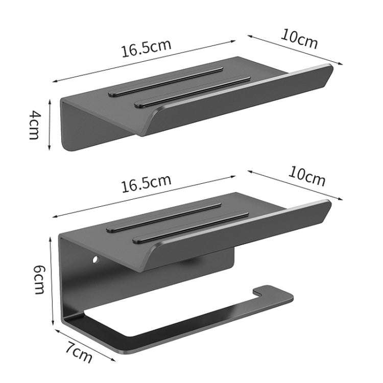 Stainless Steel Bathroom Roll Paper Holder No-Punch Cell Phone Storage Shelf, Style: Paper Rack (...