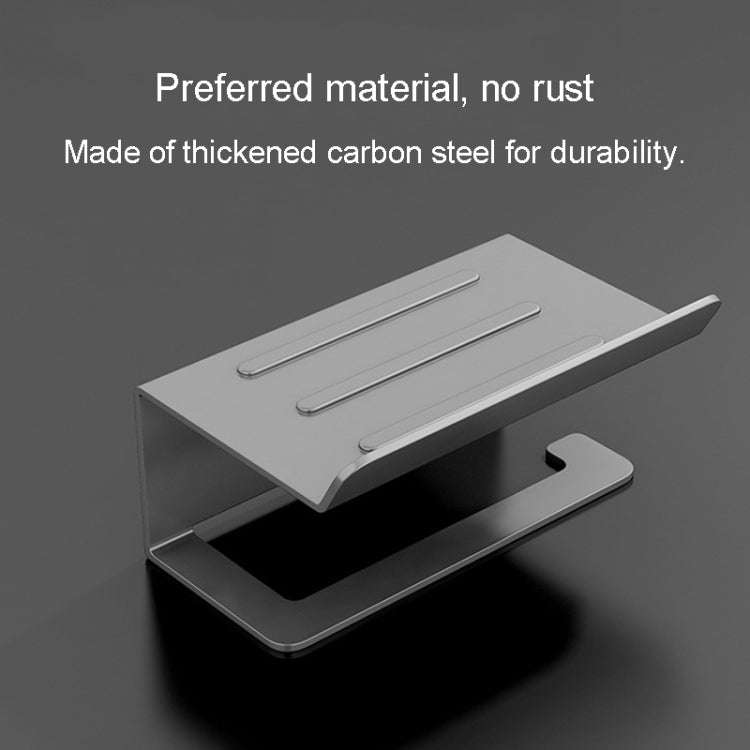 Stainless Steel Bathroom Roll Paper Holder No-Punch Cell Phone Storage Shelf, Style: Paper Rack (...