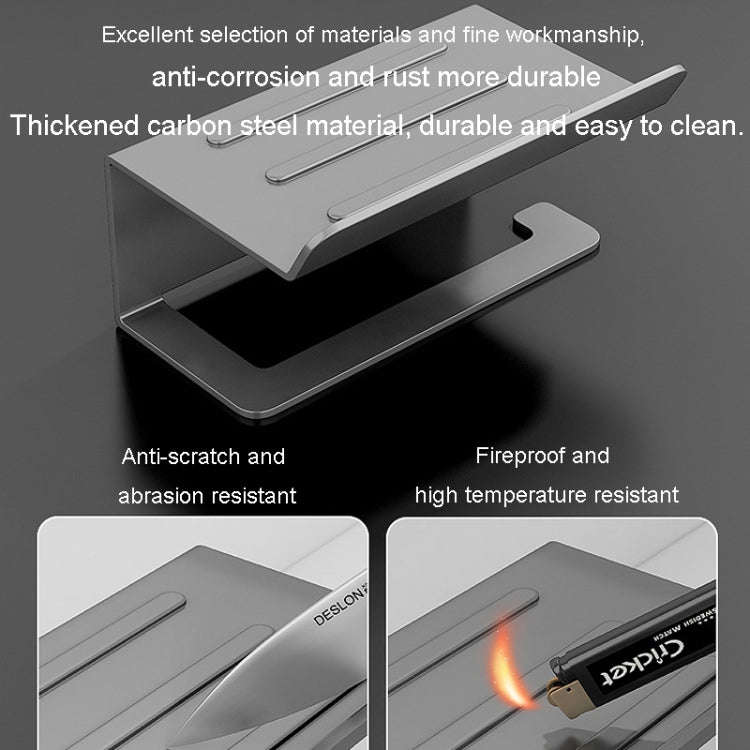 Stainless Steel Bathroom Roll Paper Holder No-Punch Cell Phone Storage Shelf, Style: Phone Rack (...