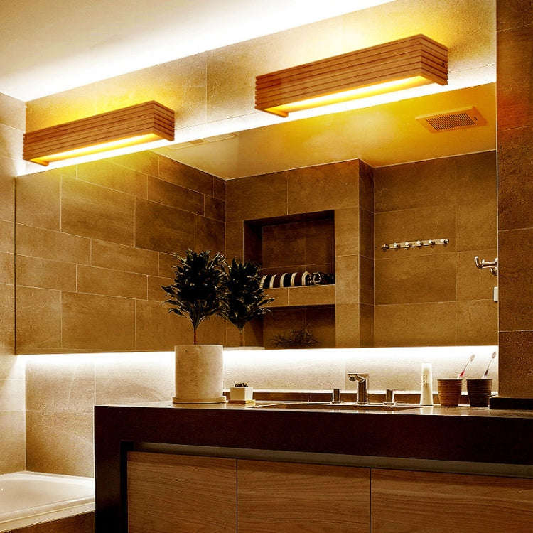 35cm LED Solid Wood Wall Lamp Bedroom Bedside Lamp Corridor Wall Lamp(Warm Light)