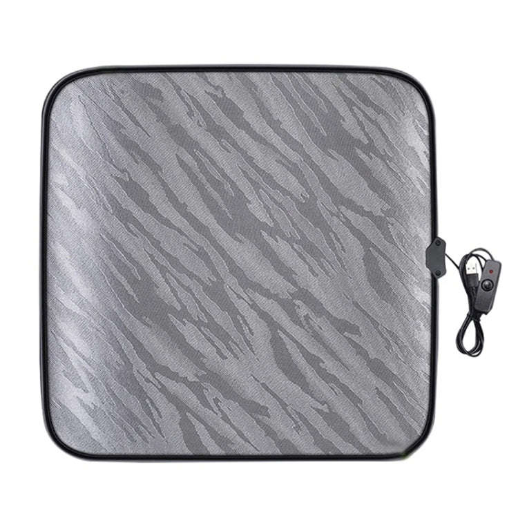 5V Car USB Interface Electric Heating Seat Cushion, Color: Gray