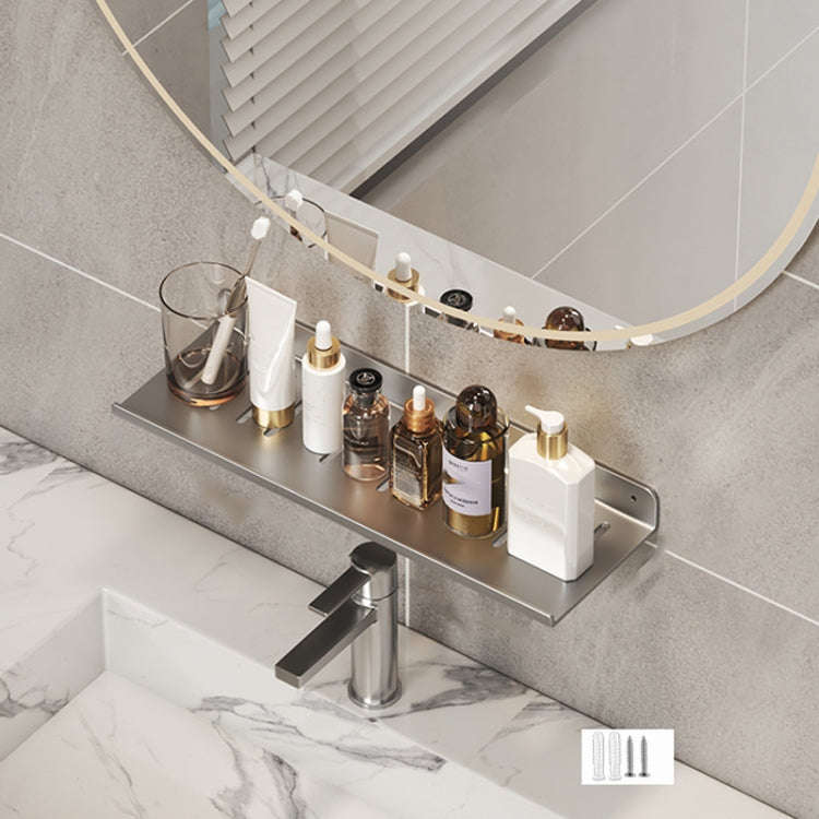 Faucet Rack Home Bathroom Vanity Shelf No Hole Storage Shelf, Length: 40cm (Gray)