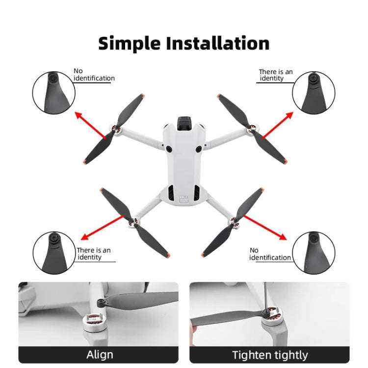 For DJI Mini 4 Pro 2pairs  Drone Propeller Blades 6030F Props Replacement Parts