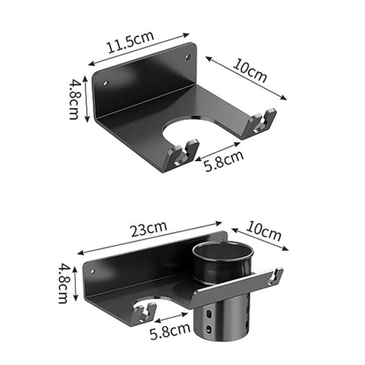 Bathroom Hair Dryer Rack Wall Mounted Soap Toiletries Shelf, Style: With Hair Dryer Rack (Black)