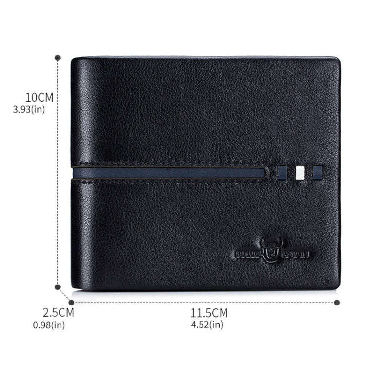 BULL CAPTAIN 0200 Large-capacity First-layer Cowhide Multi-card Slot Wallet RFID Anti-theft Card ...