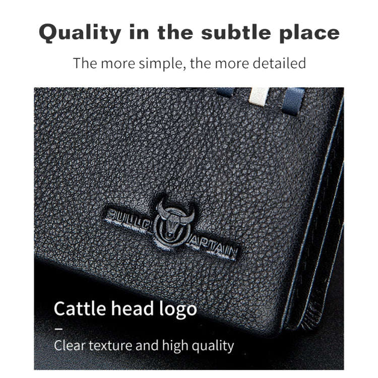 BULL CAPTAIN 0200 Large-capacity First-layer Cowhide Multi-card Slot Wallet RFID Anti-theft Card ...