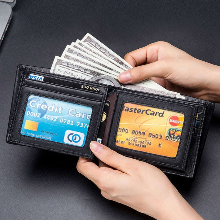 BULL CAPTAIN 0200 Large-capacity First-layer Cowhide Multi-card Slot Wallet RFID Anti-theft Card ...