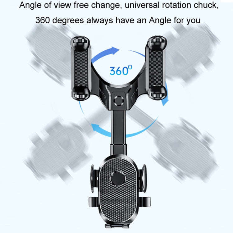 Car Rearview Mirror Mobile Phone Holder Multifunctional AR Navigation Support Bracket(Extending Rod)
