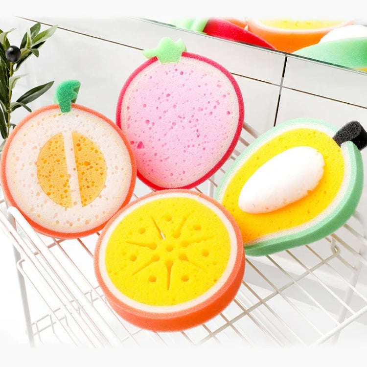 Fruit Model Thickened Sponge Dishcloth Rag Dish Towel, Style: Orange