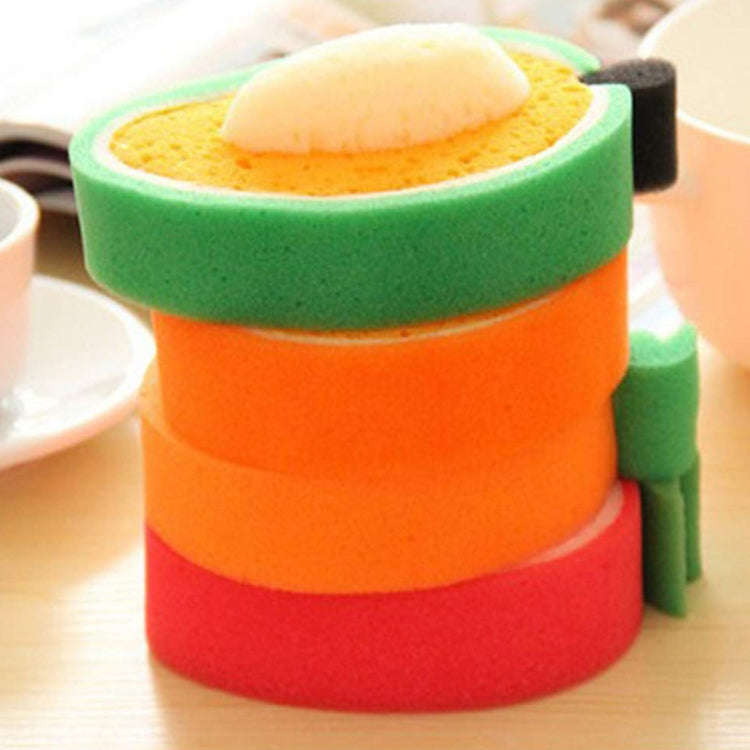 Fruit Model Thickened Sponge Dishcloth Rag Dish Towel, Style: Orange