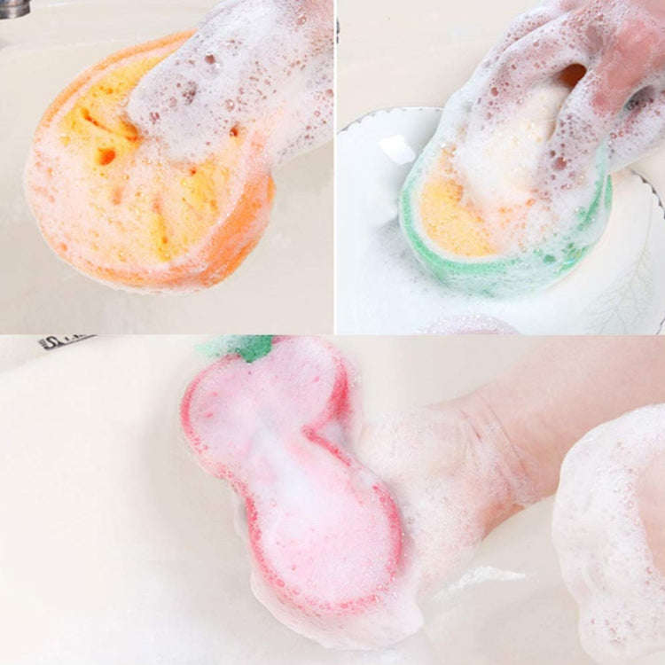 Fruit Model Thickened Sponge Dishcloth Rag Dish Towel, Style: Orange