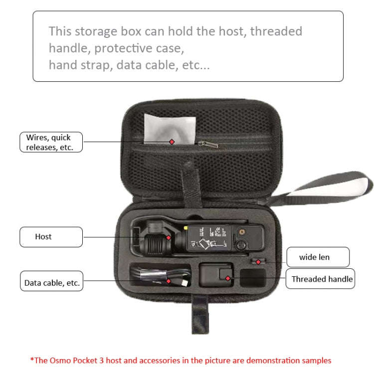 For DJI Osmo Pocket 3 Storage Bag Clutch Carrying Case(Black)