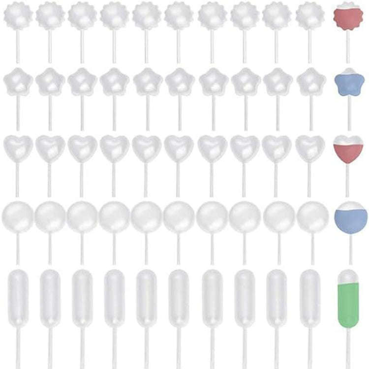 50pcs /Pack 4ml Jam Injection Baking Straw Disposable Plastic Dropper Jam Syringe, Model: Ordinar...