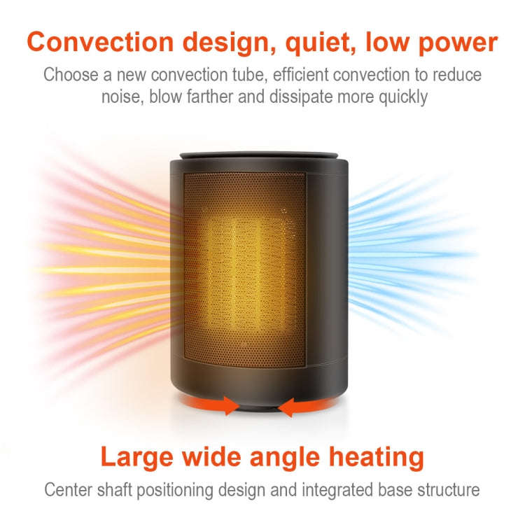 Cylindrical Ceramic Heating Warmer Quick Heat Mini Electric Heater EU Plug(Black)