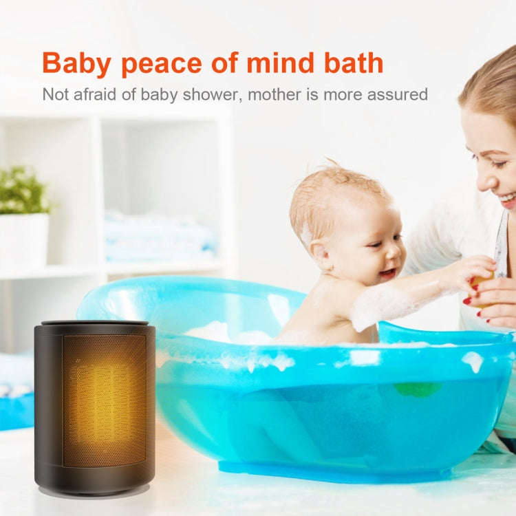Cylindrical Ceramic Heating Warmer Quick Heat Mini Electric Heater EU Plug(Black)