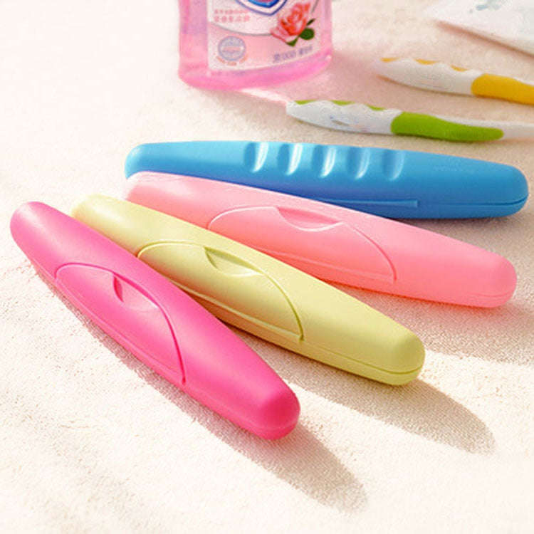 Travel Portable Wash Toothbrush Box Sealed Toothbrush Case With Lid And Lock(Rose Red)
