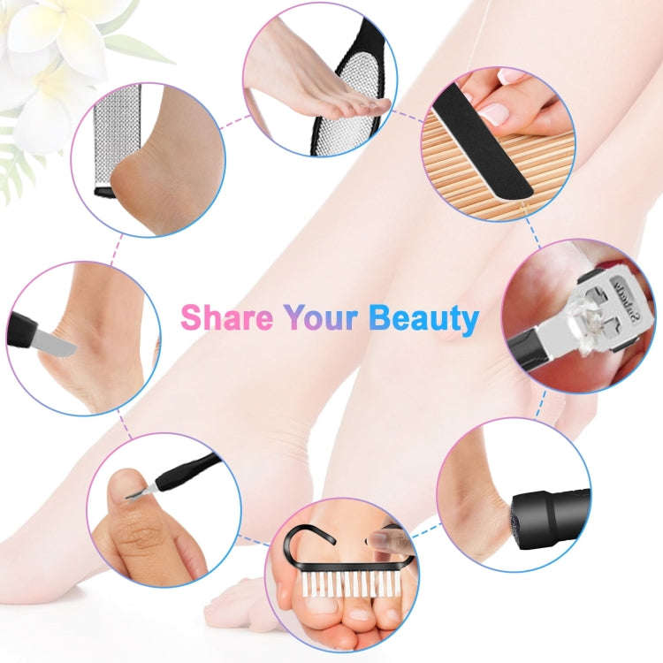 Electric Foot File Pedicure Kit Waterproof Feet Callus Remover, Spec: Kit 2  Black