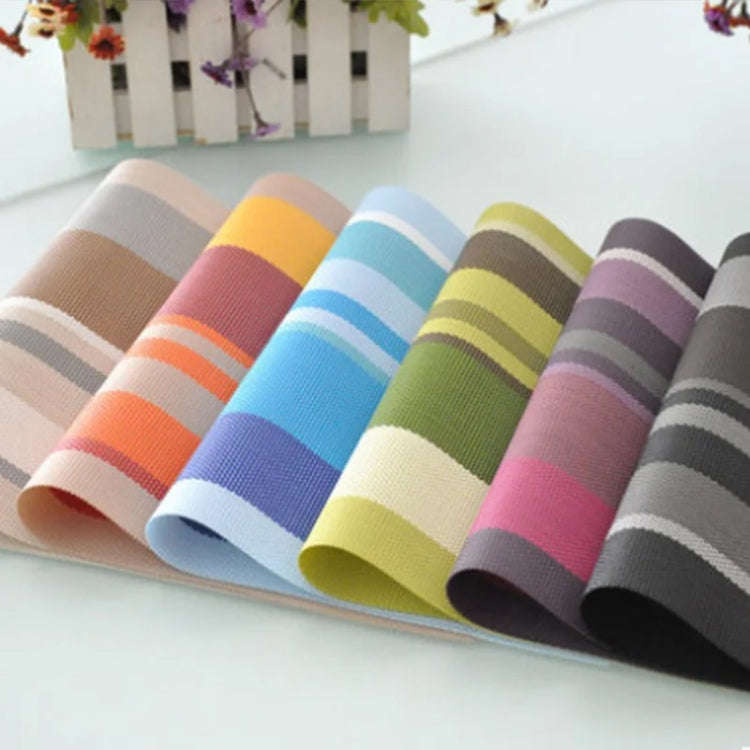 PVC Insulated Placemats Coasters Striped Cutlery Mat(Blue)