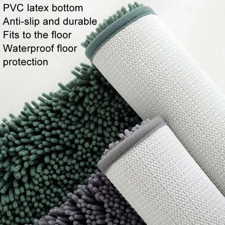 50x80cm Bedroom Doorway Fine Chenille Absorbent Floor Mat Bathtub Mat Bathroom Non-Slip Foot Mat(...