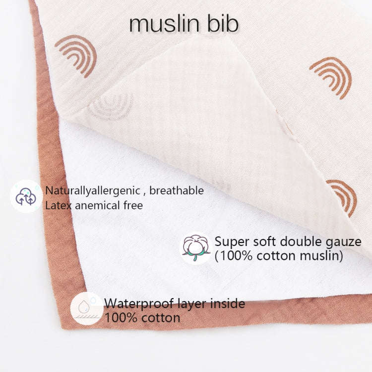 3 In 1 Baby Drooling Towel Cotton Printed Double Sided Triangle Towel Headband Set Waterproof Bib...