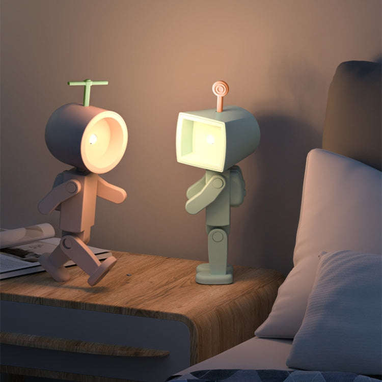 Mini Astronaut Magnetic LED Night Light Desktop Building Block Ornaments Desk Lamp, Color: Round ...