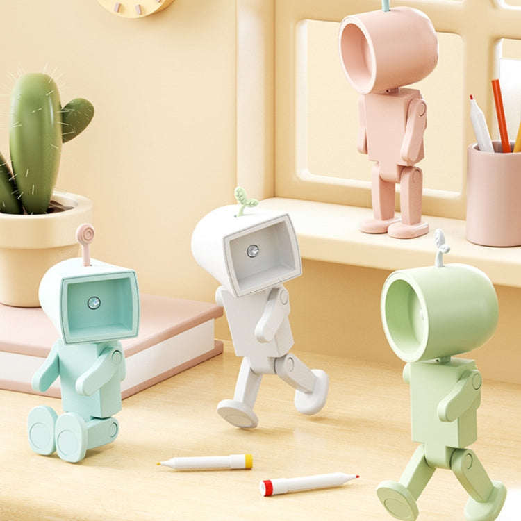 Mini Astronaut Magnetic LED Night Light Desktop Building Block Ornaments Desk Lamp, Color: Round ...