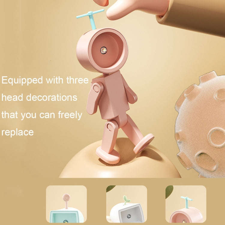 Mini Astronaut Magnetic LED Night Light Desktop Building Block Ornaments Desk Lamp, Color: Round ...