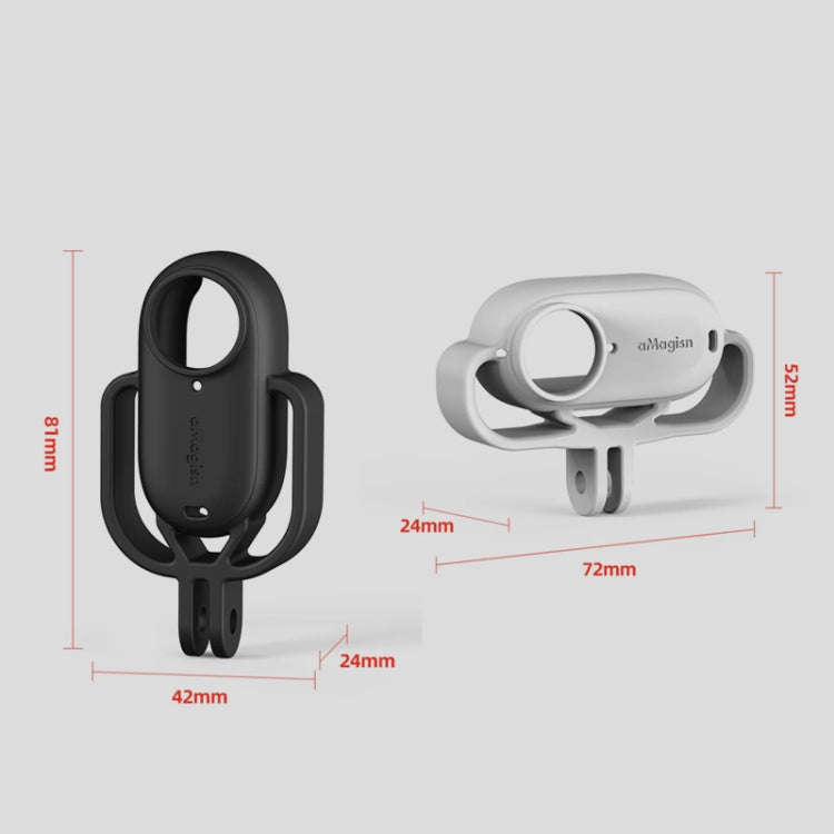 For Insta360 GO 3 AMagisn Silicone Case Camera Protective Accessories, Style: Vertical Black