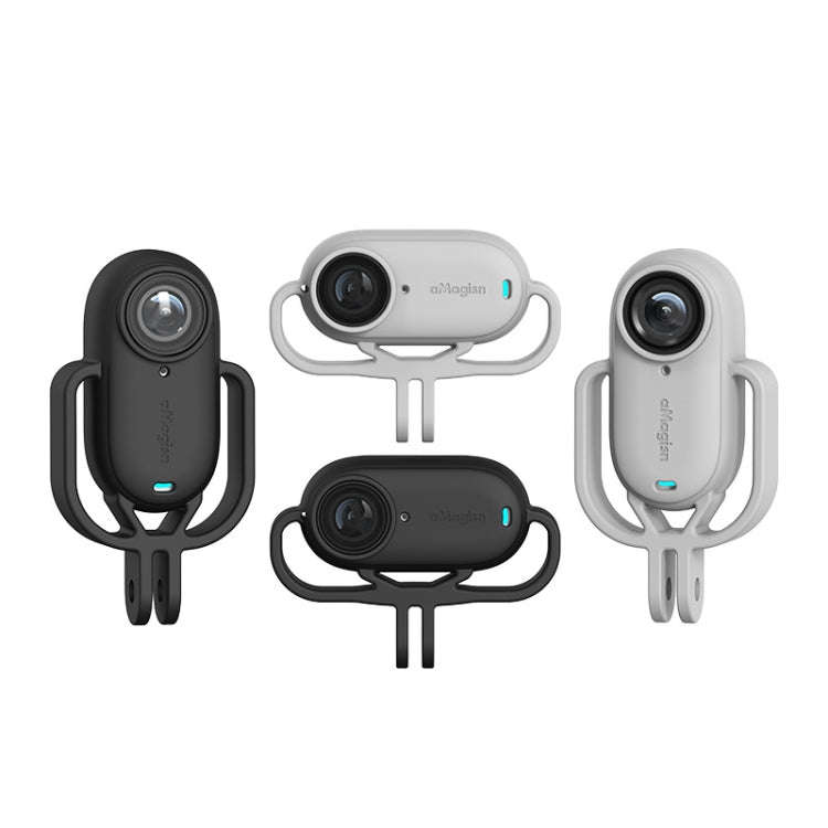 For Insta360 GO 3 AMagisn Silicone Case Camera Protective Accessories, Style: Vertical Black