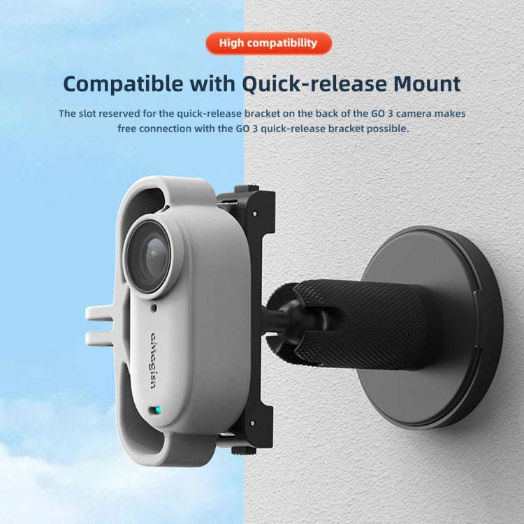 For Insta360 GO 3 AMagisn Silicone Case Camera Protective Accessories, Style: Vertical Black