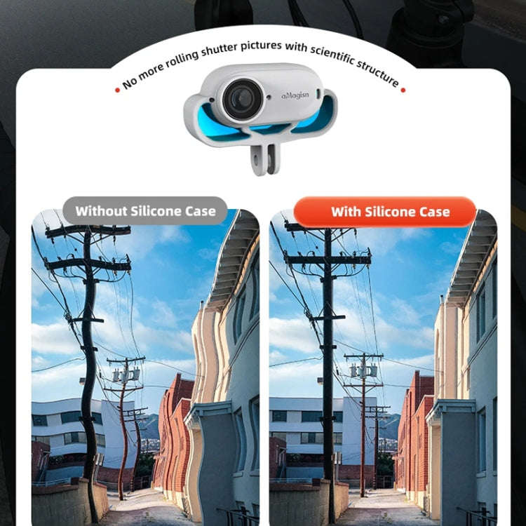 For Insta360 GO 3 AMagisn Silicone Case Camera Protective Accessories, Style: Vertical Black
