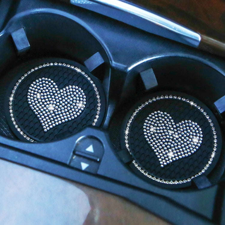 Car Round Love Diamond Honeycomb Anti-slip Coaster(Black)