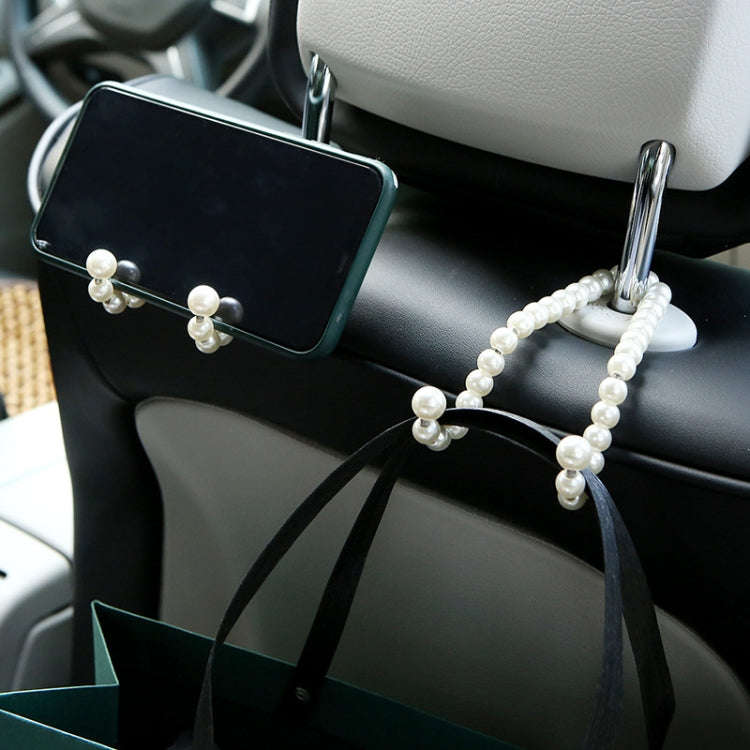 Stainless Steel Pearl Multifunctional Car Seat Back Hook(Mobile Bracket Pearl)
