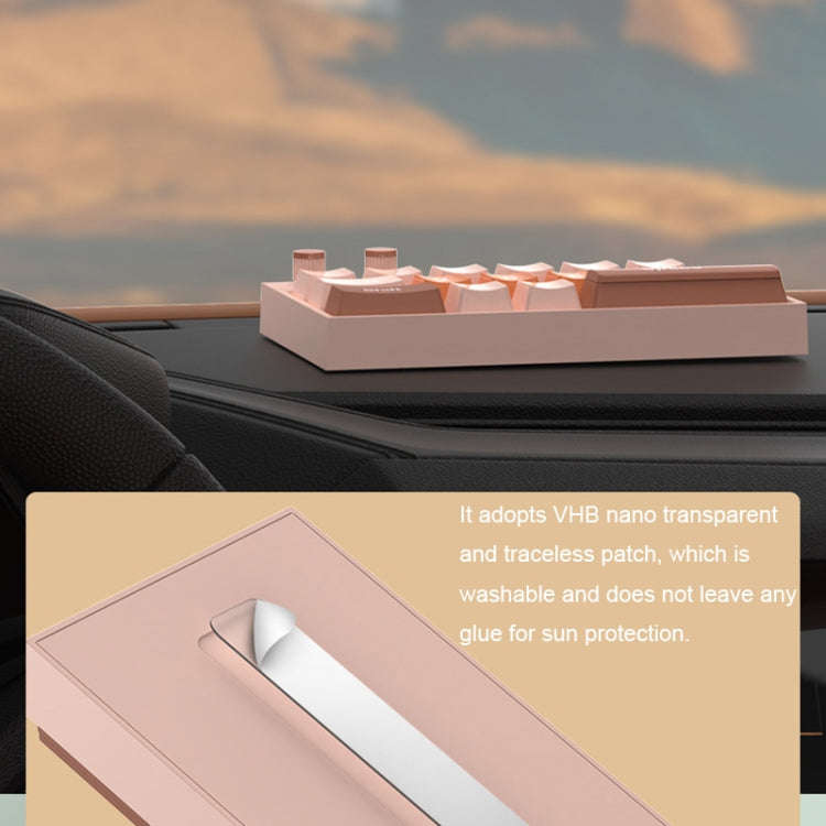 Keyboard Shaped Temporary Parking Number Plate Ornaments Car Interior Decoration Supplies(Pink)