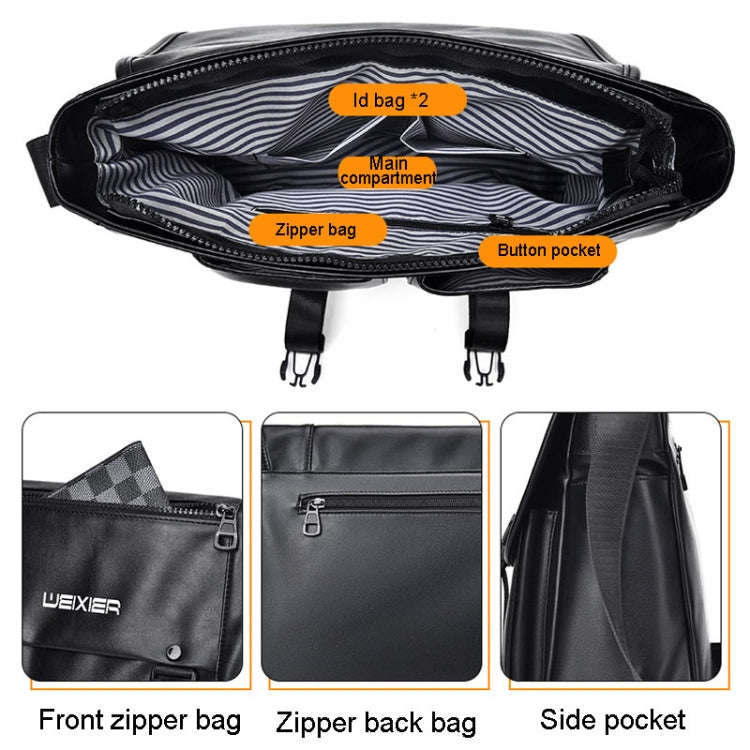 WEIXIER D269 Business Casual Mens Messenger Bag Large Capacity Workwear Functional Crossbody Pack...