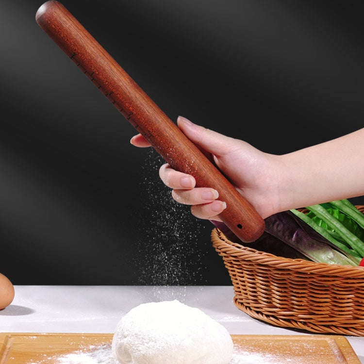 30x3cm Home Wooden Rolling Pin Nonstick Red Sandalwood Rolling Stick