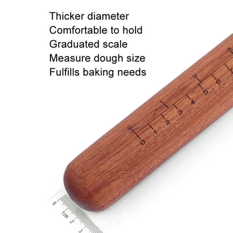 30x3cm Home Wooden Rolling Pin Nonstick Red Sandalwood Rolling Stick
