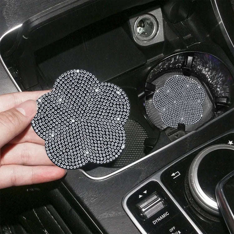 Car-mounted Diamond-filled Plum Blossom Decorated PVC Water Coaster(Colorful)