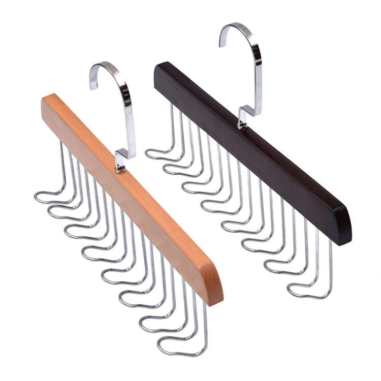 Wooden Sling Hanger Lingerie Vest Tie Organizer Household Wave Drying Racks(Dark Color)