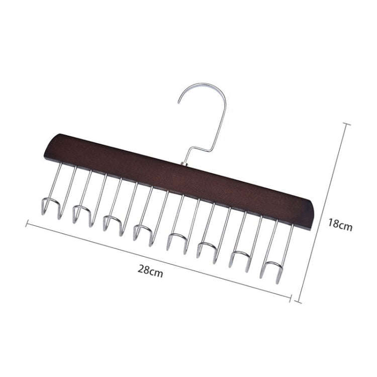Wooden Sling Hanger Lingerie Vest Tie Organizer Household Wave Drying Racks(Dark Color)