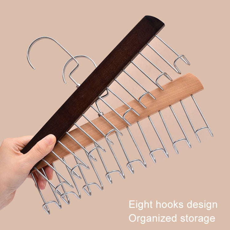 Wooden Sling Hanger Lingerie Vest Tie Organizer Household Wave Drying Racks(Dark Color)