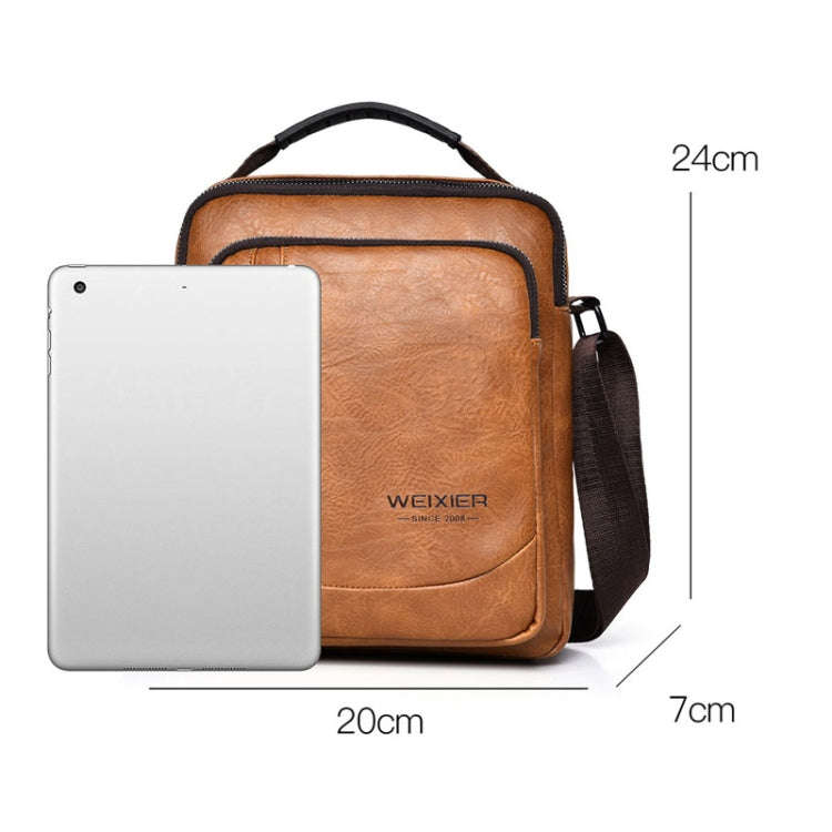 WEIXIER D288 Large Capacity Casual Crossbody Bag Business Waterproof Single Shoulder Packs(Dark B...