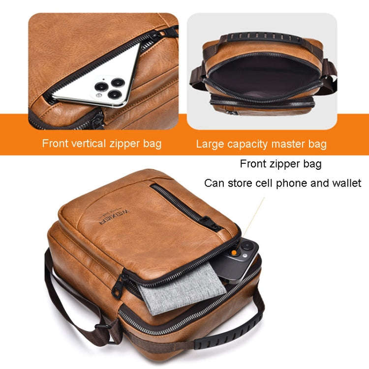 WEIXIER D288 Large Capacity Casual Crossbody Bag Business Waterproof Single Shoulder Packs(Dark B...