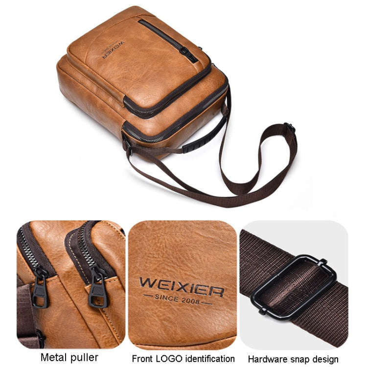 WEIXIER D288 Large Capacity Casual Crossbody Bag Business Waterproof Single Shoulder Packs(Dark B...