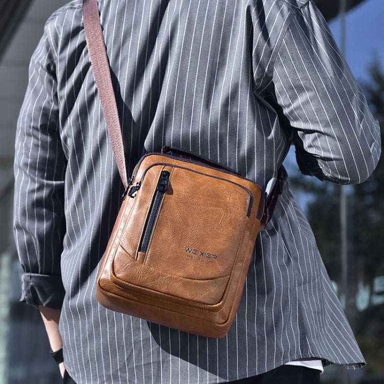 WEIXIER D288 Large Capacity Casual Crossbody Bag Business Waterproof Single Shoulder Packs(Black)