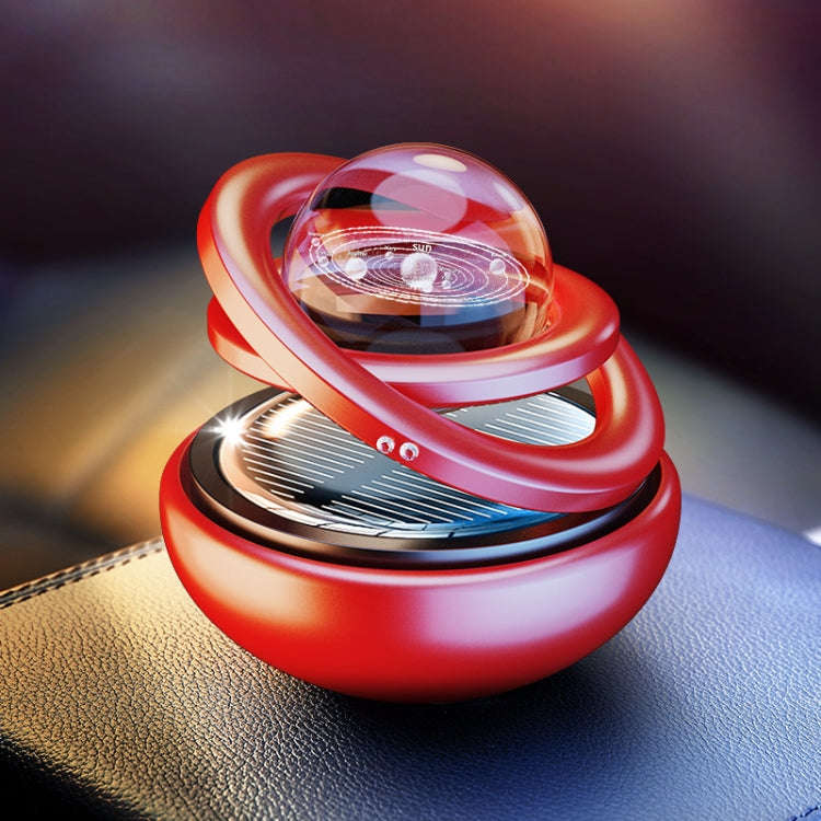Interstellar Vast Solar Rotating Car Aromatherapy Ornaments, Color: Red