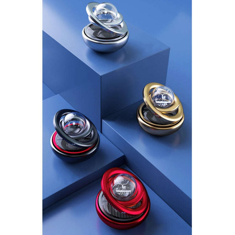 Interstellar Vast Solar Rotating Car Aromatherapy Ornaments, Color: Silver